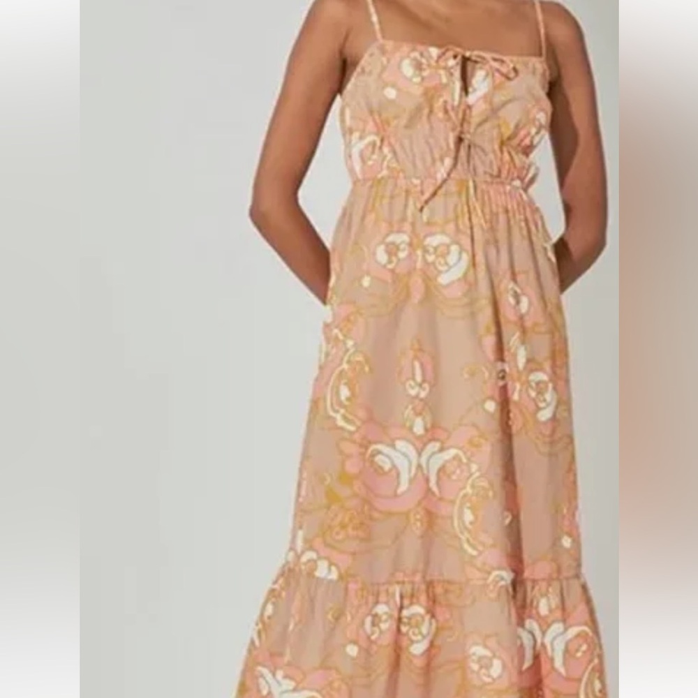 Cleobella NWT Monaco Floral Midi Dress in Abstract Rose 100% Organic Cotton